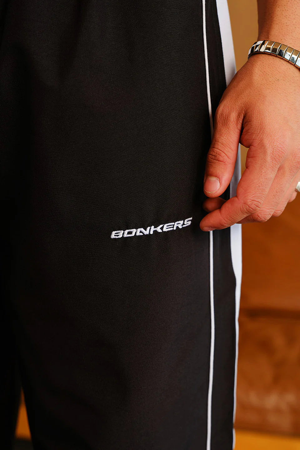 Black Tape Wide Leg Joggers